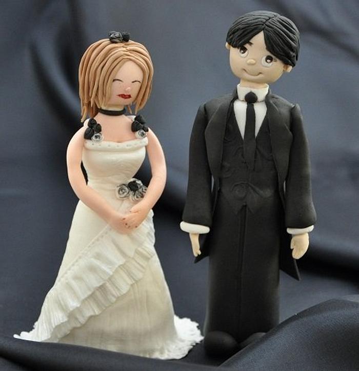 Bride and groom made from modelling paste