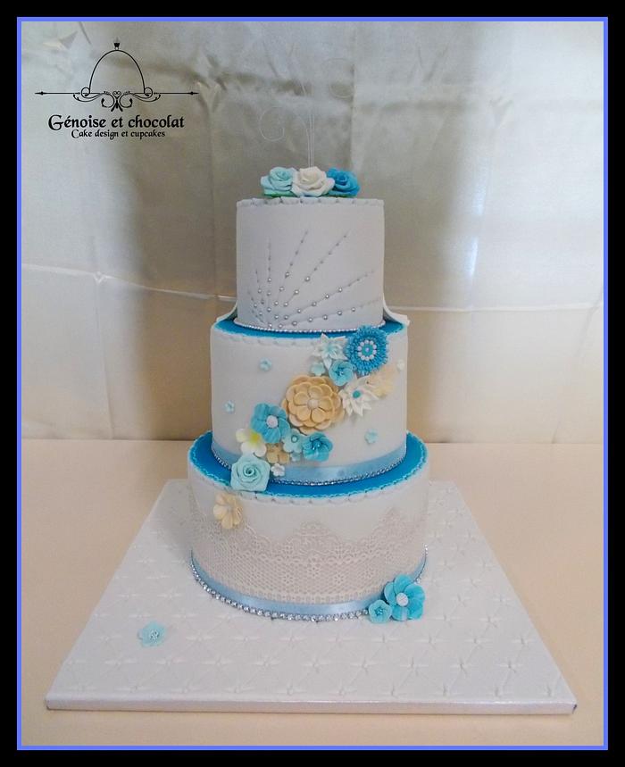 Flowers and marvel wedding cake