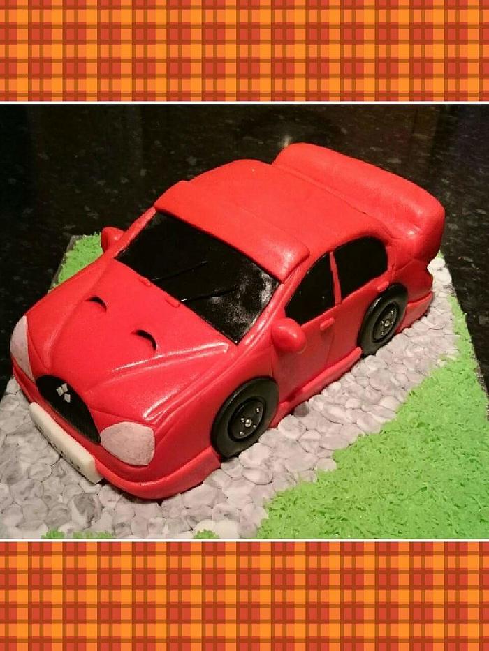 red evo car cake