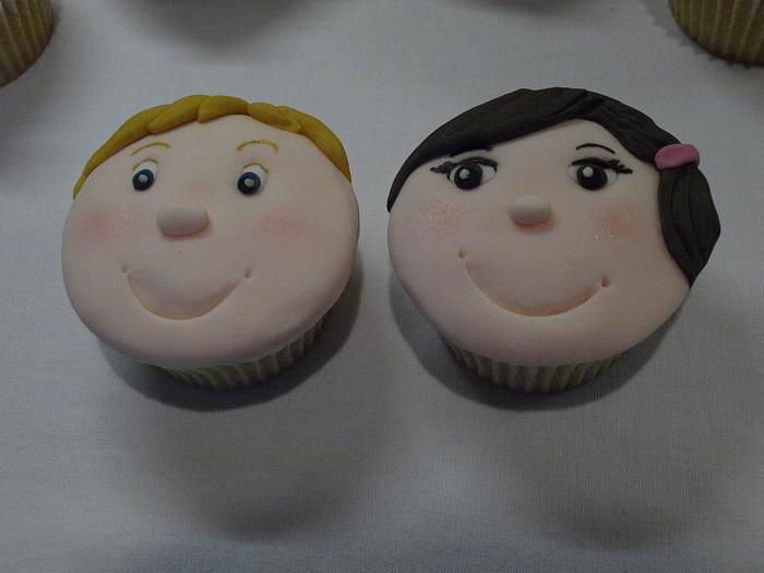 Boy and Girl face cupcakes 