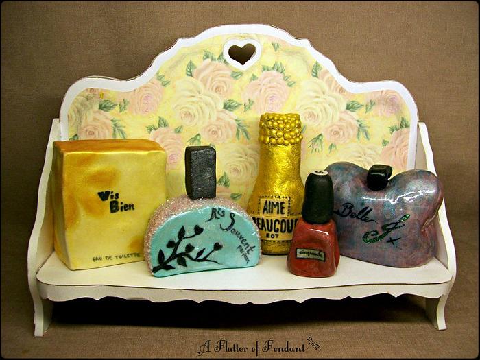 Vintage Shelf with Perfumes