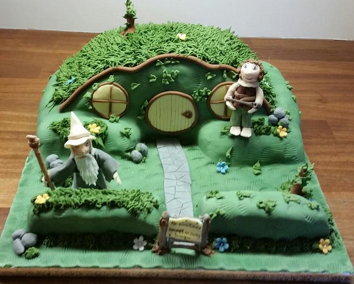 hobbit house birthday cake 