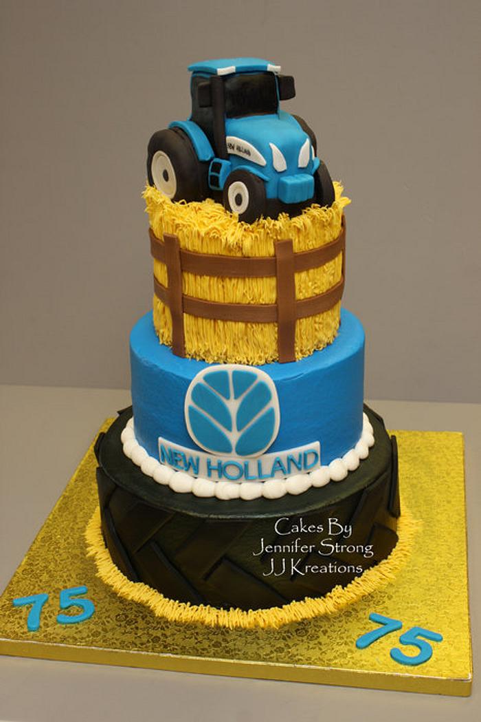 New Holland Tractor Icing or Wafer paper Toppers for large Cakes VARIOUS SIZES 