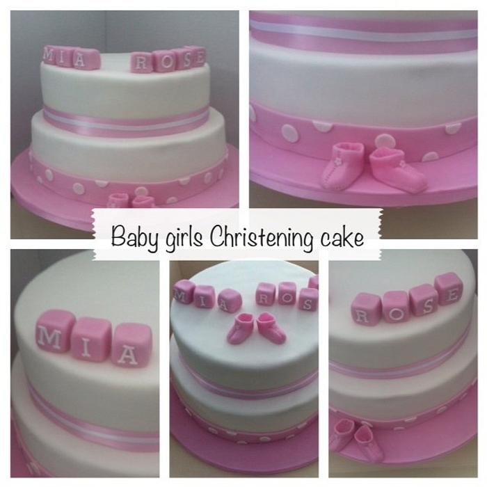 Baby girl christening cake