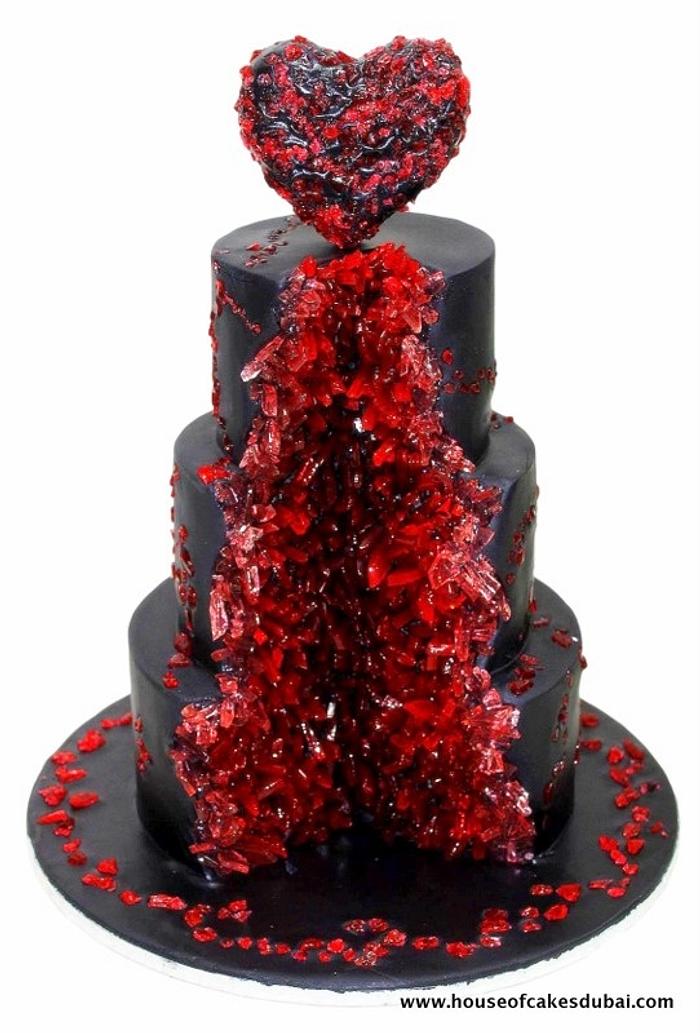 Bloody ruby geode cake
