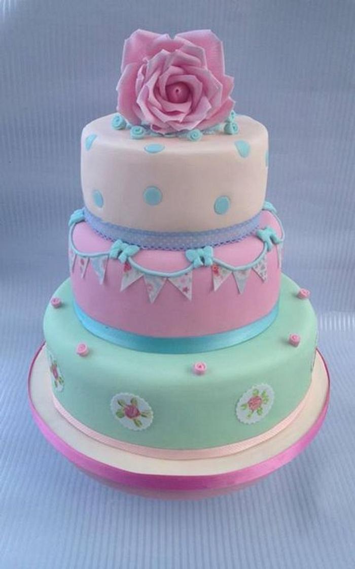cath kidston inspired wedding cake 