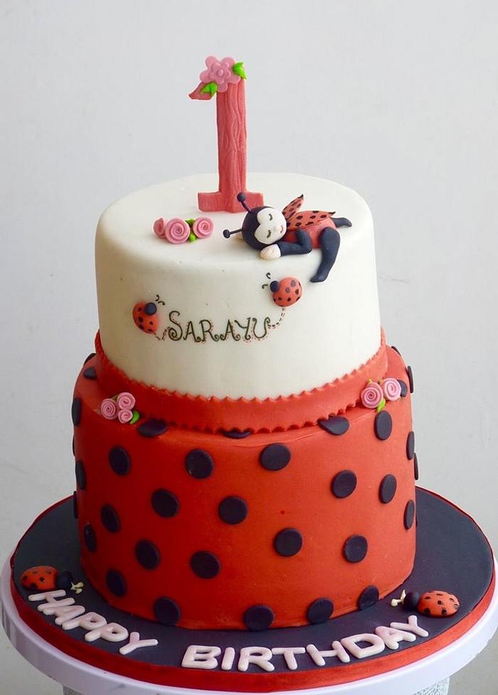 Cake for a lady bug themed Party