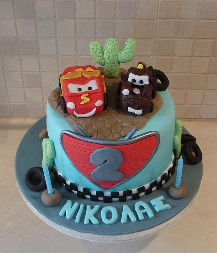 McQueen and Mater cake