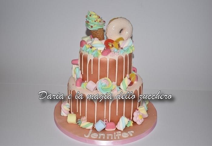 Sweet candy cake