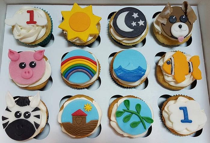 1st Birthday Noah's Ark Cupcakes