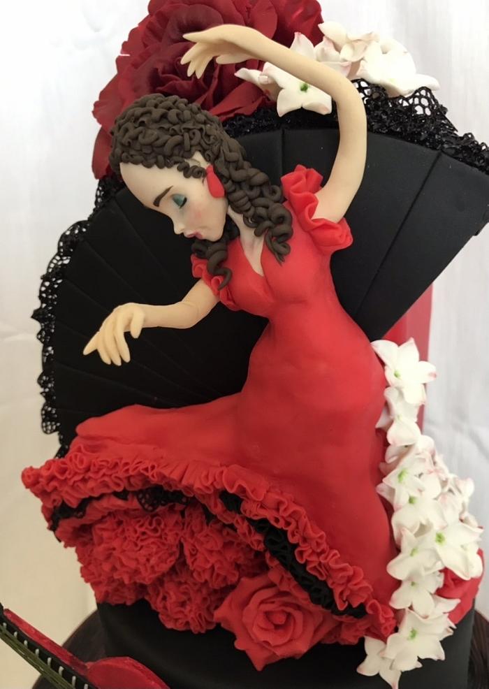 Spanish flamenco dancer cake