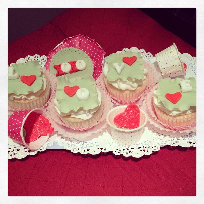 Custom L O V E cupcakes- Valentine's Day<3