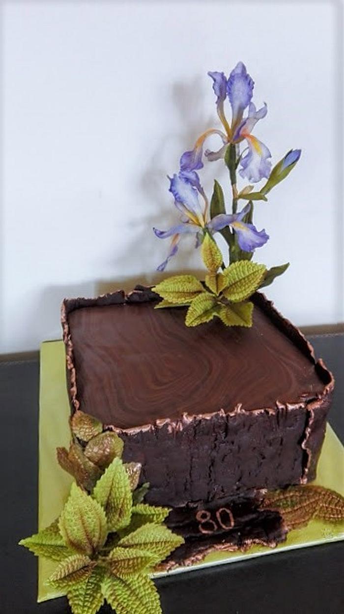 Birthday cake with iris
