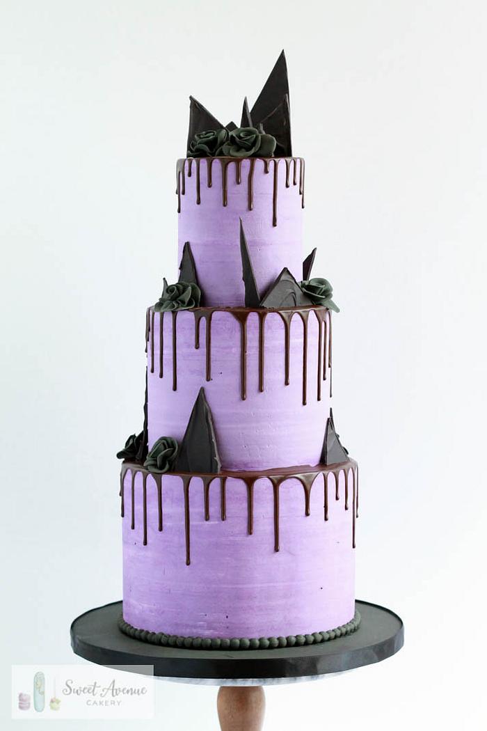 Purple Halloween Wedding Cake