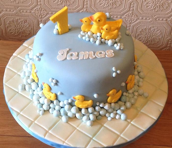 James's 1st Birthday Rubber Duck Cake