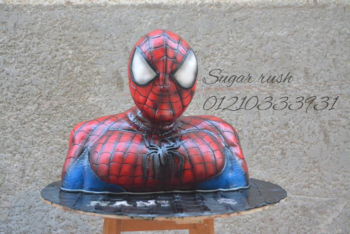 Spiderman bust cake