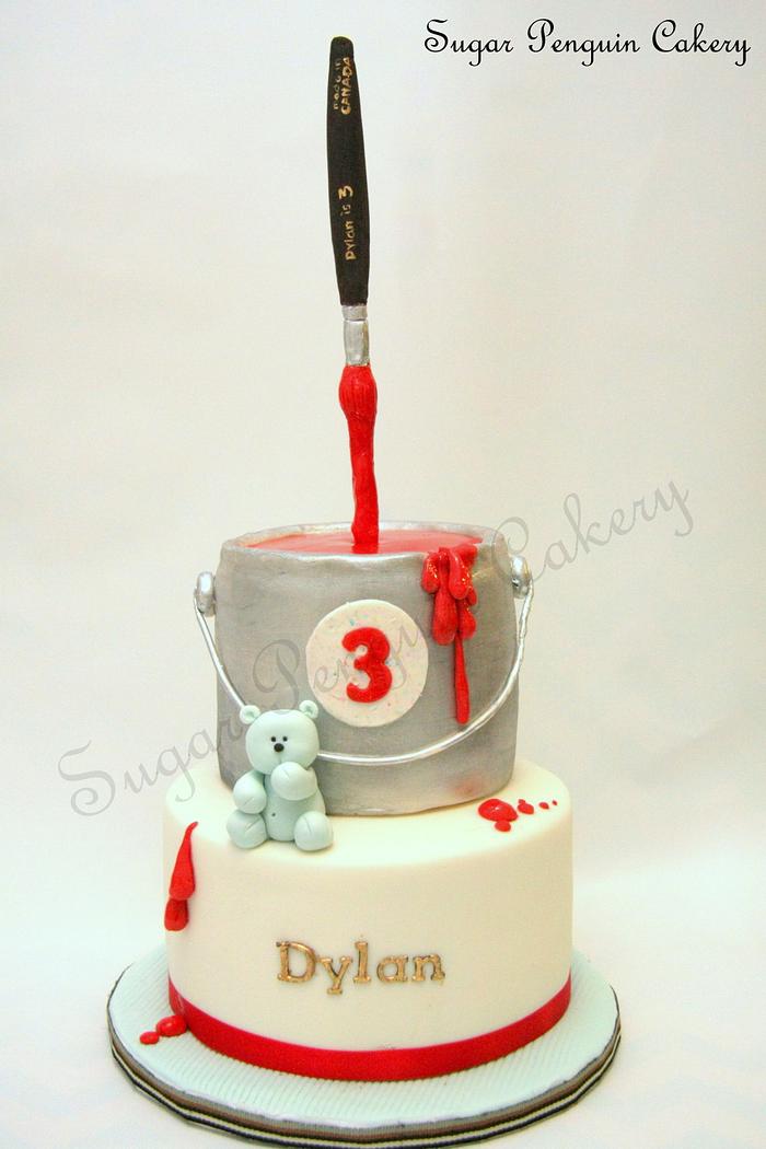 Gravity-Defying Art-themed Birthday Cake