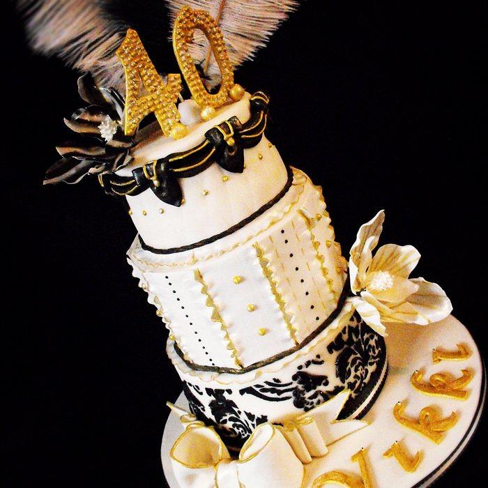 3 tier 40th birthday cake
