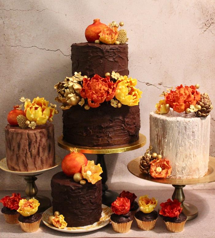 Autumn wedding cakes