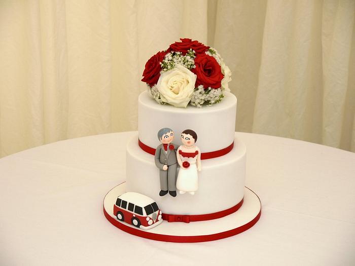 Red and White Wedding Cake!