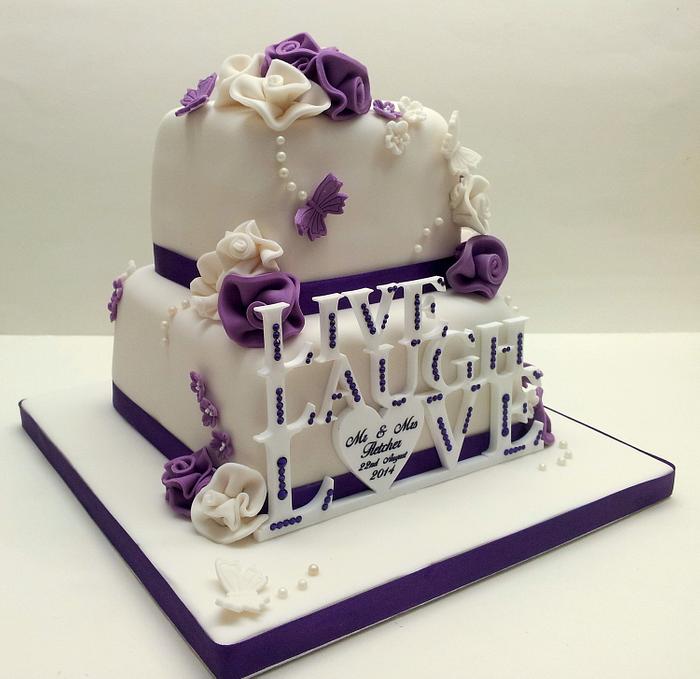 Live, Laugh, Love Wedding Cake