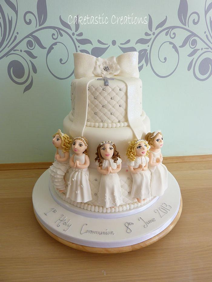 First Holy Communion Cake for 5 little ladies.