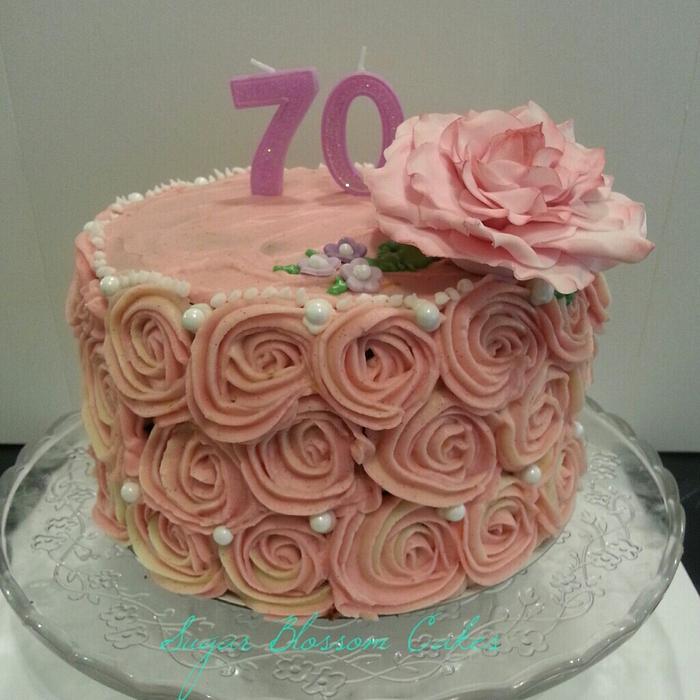 Rosette and Rose cake