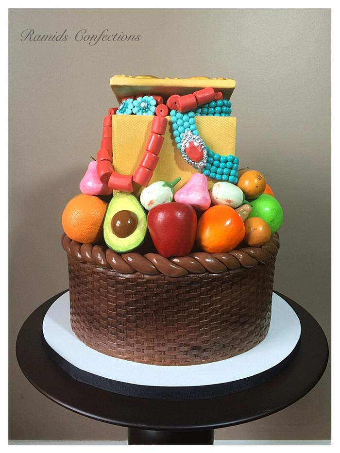 Fruit Basket and Jewelry Cake