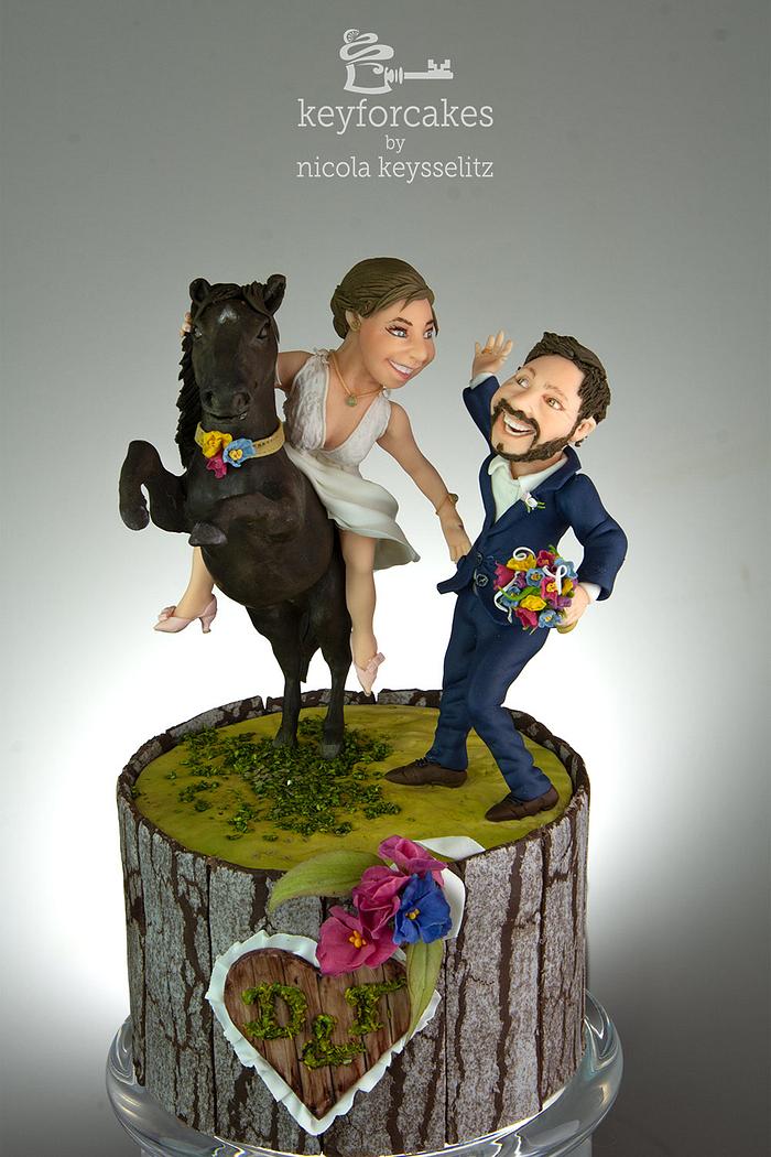 High on her horse - Wedding cake topper