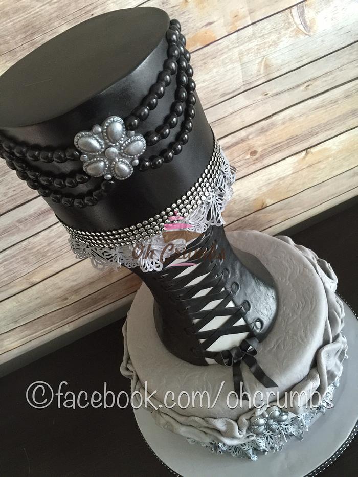 Gothic style corset cake 