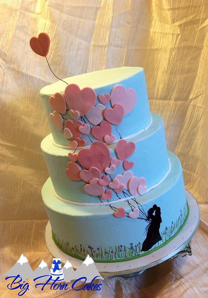 Balloon silhouette cake