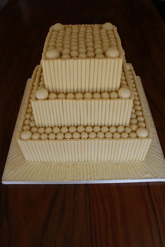 White Chocolate Castle Wedding Cake