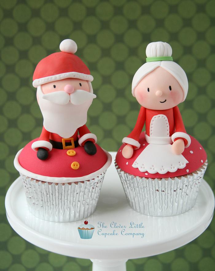 Mr and Mrs Claus Cupcakes