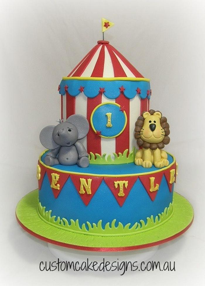 Circus 1st Birthday Cake