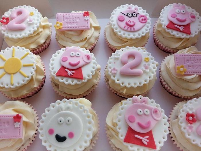 Pink and Pretty  Peppa Pig cupcakes 