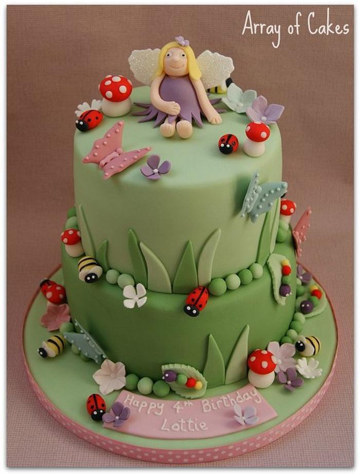 Fairy & Garden Bugs Birthday Cake