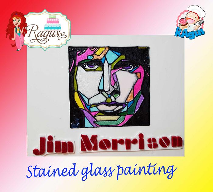 Stained glass painting  Jim Morrison