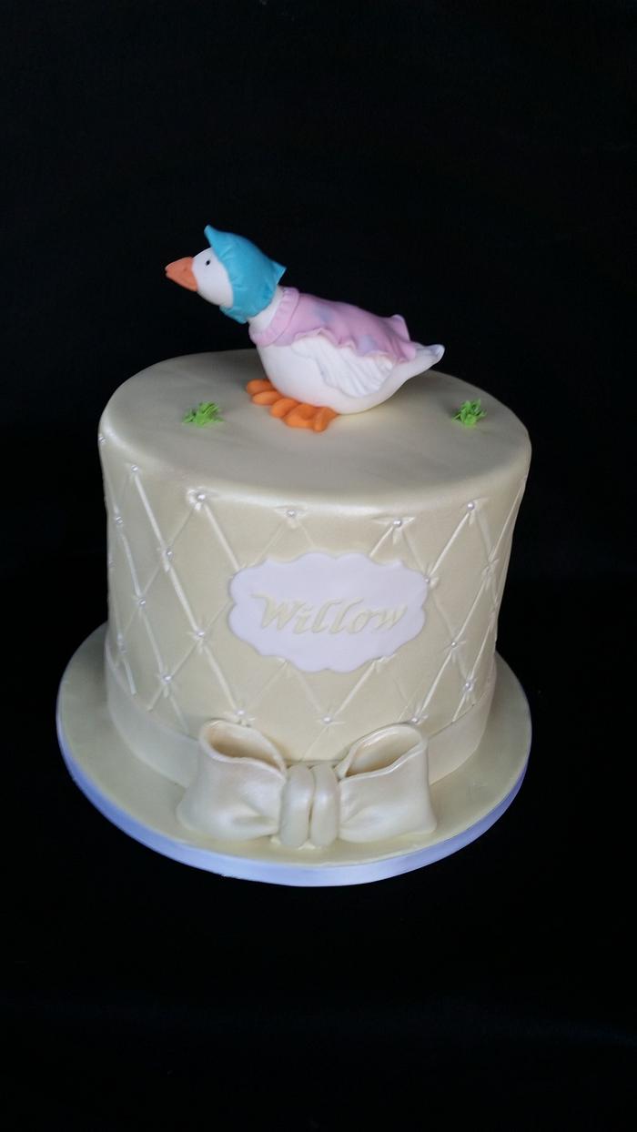 Mother goose christening cake