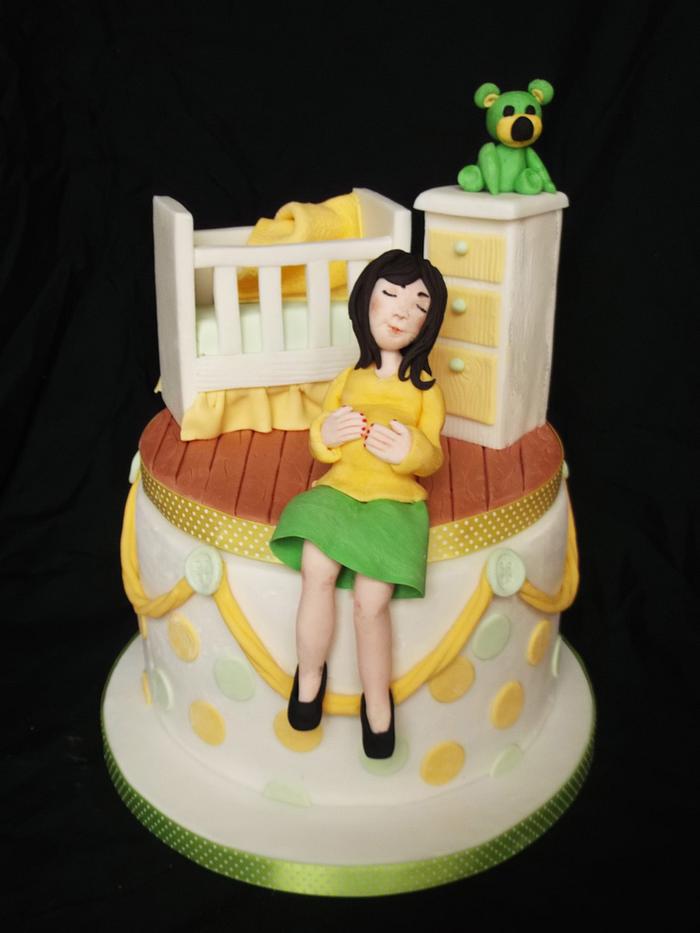 "Waiting for Baby" baby shower  cake