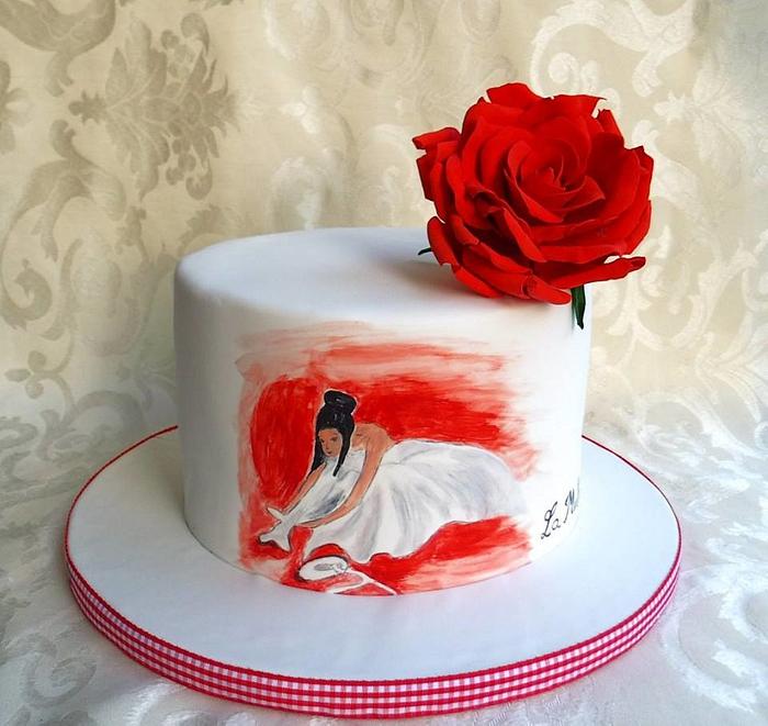 Ballerina painted cake