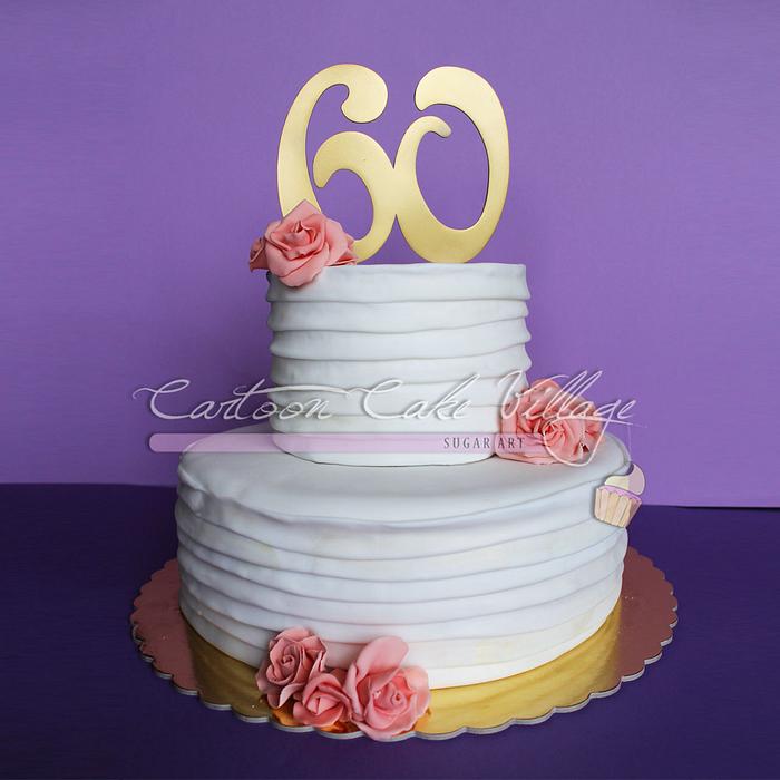 60th white cake