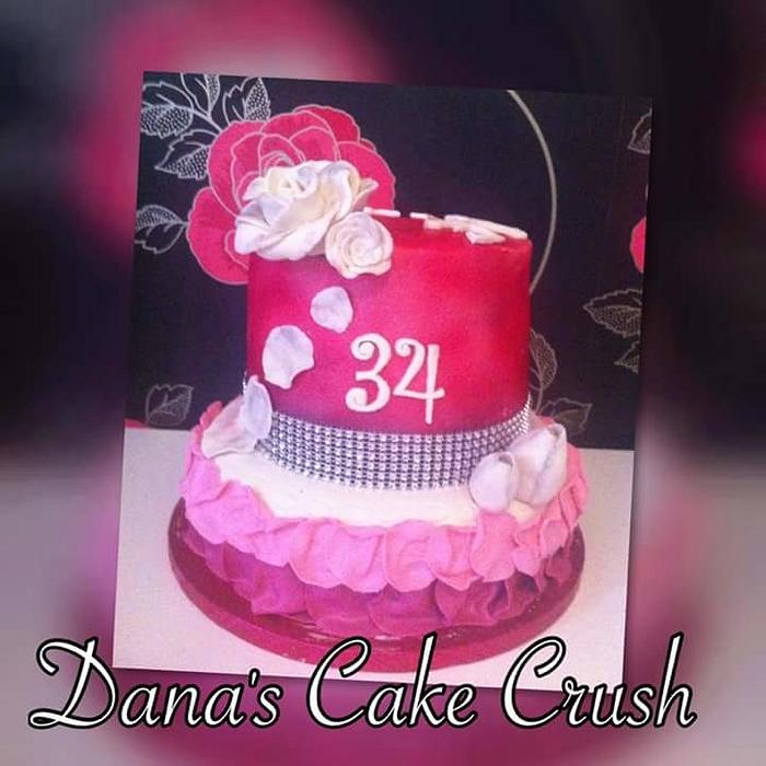 Roses bling cake with 