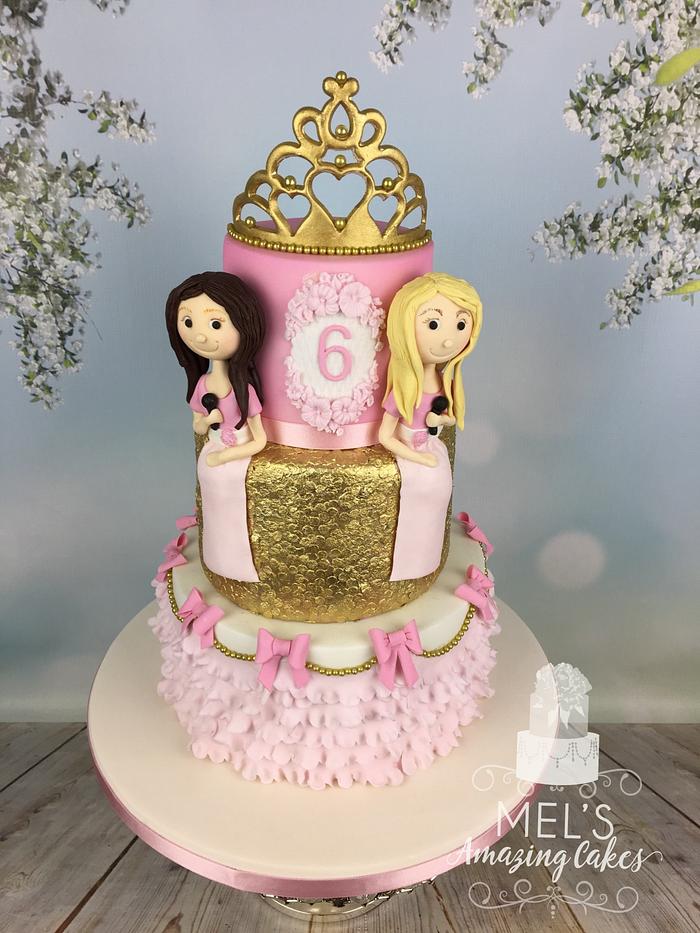 Two princesses birthday cake 
