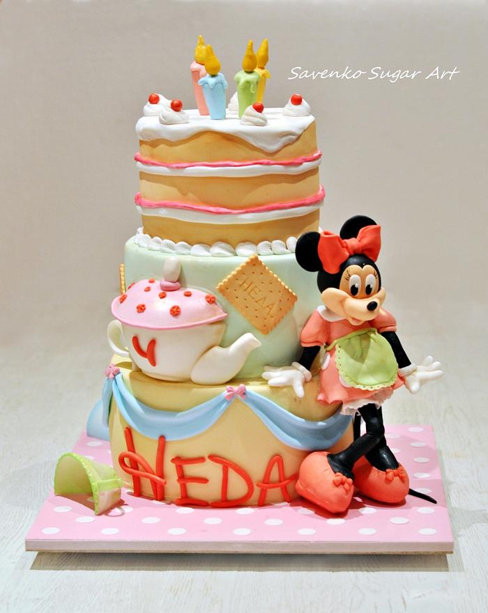 Minnie Mouse tea party for Neda (the name  of the birthday girl)