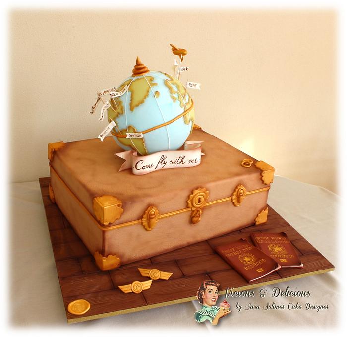 "Come fly with me" wedding cake
