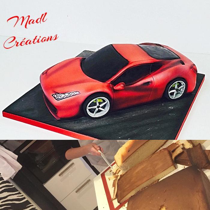 Carved cake Ferrari 
