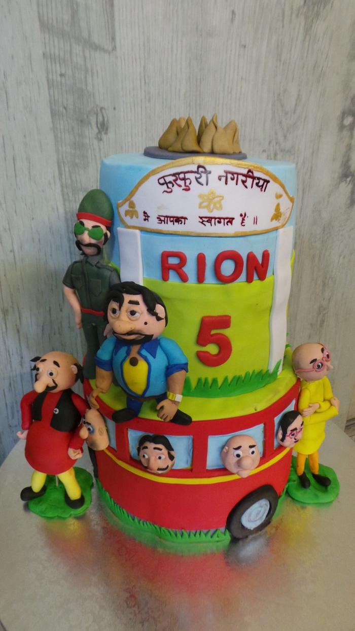 Send Motu patlu cartoon theme cake Online | Free Delivery | Gift Jaipur
