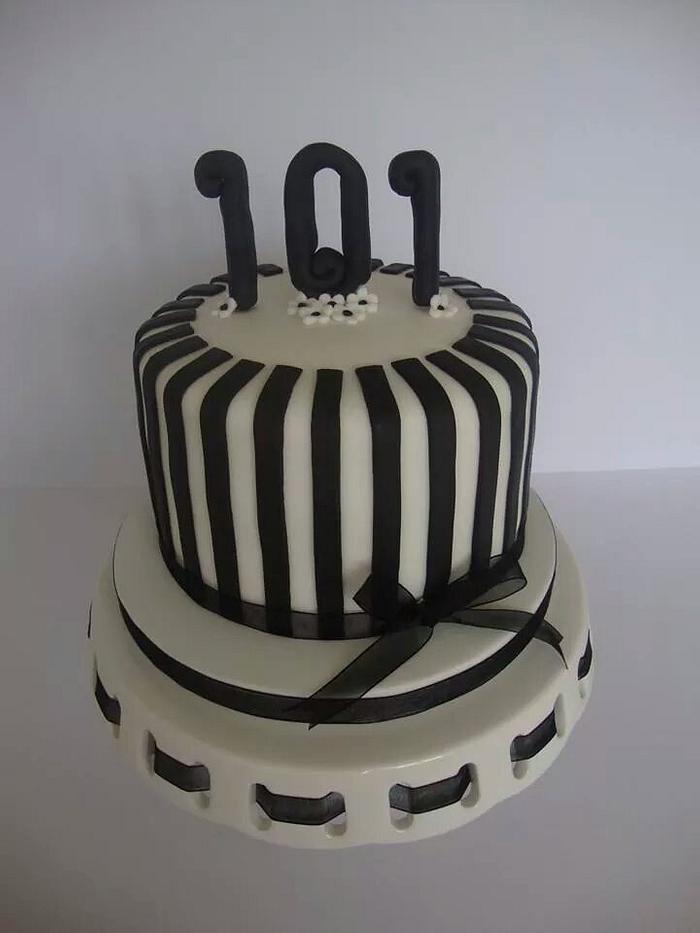 Monochrome striped cake.