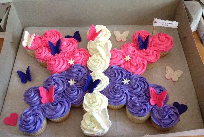 Butterfly Cupcake Cake 