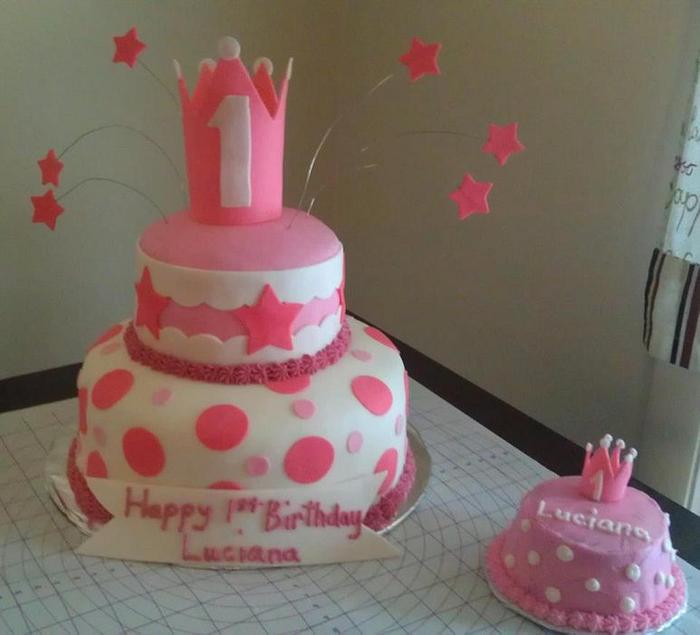 Princess cake with smash cake